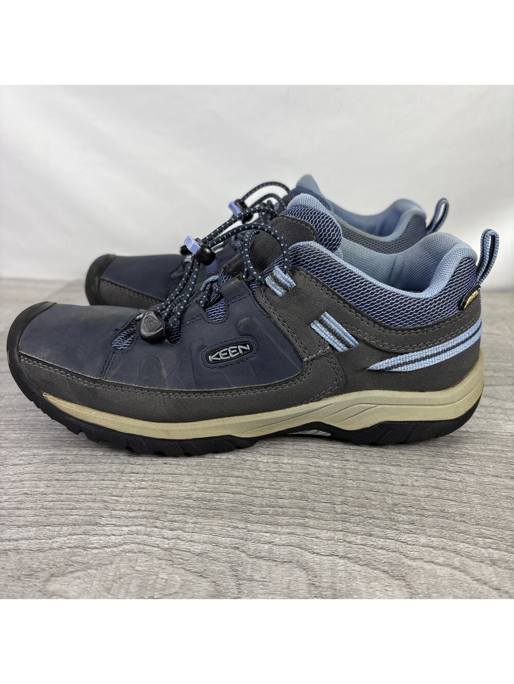 KEEN Targhee Low Waterproof Hiking Shoes Gray Blue 1022922 Women's 7.5